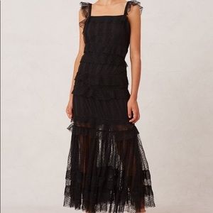 Keepsake black lace midi dress